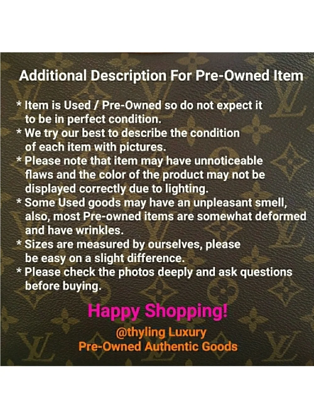 Louis Vuitton Monogram Handbag - Dark Brown & Tan